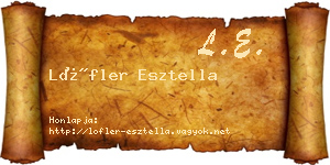 Löfler Esztella névjegykártya